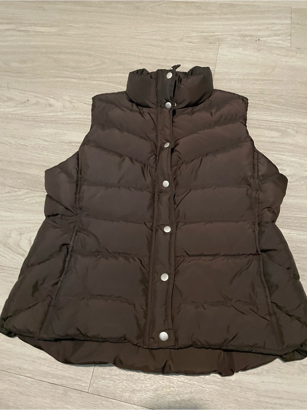J. Crew Dark Brown Quilted Puffer Vest